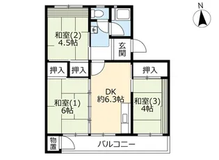 2LDKの間取り画像