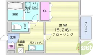プレステージ小田原【1階】の間取り