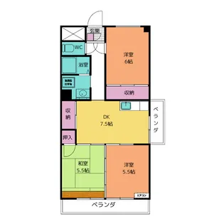 ウエストパーク寿 A【5階】の間取り