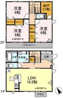 山梨県甲府市上石田4【一戸建】の間取り