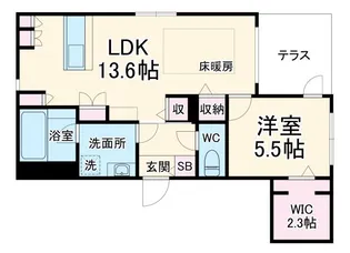 クレスコート岸町【1階】の間取り