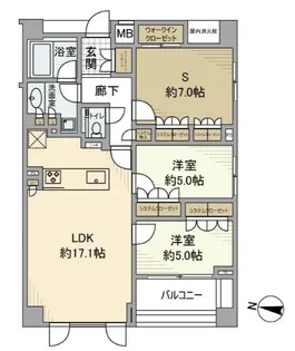 東京都目黒区八雲3【マンション】の間取り