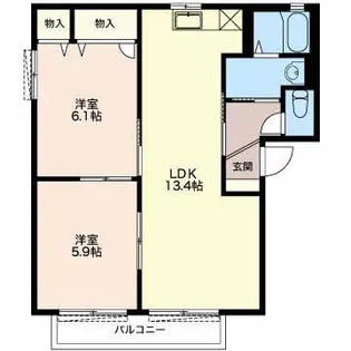 グリーンヒルズII【2階】の間取り
