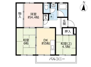 UR鶴山台【3階】の間取り