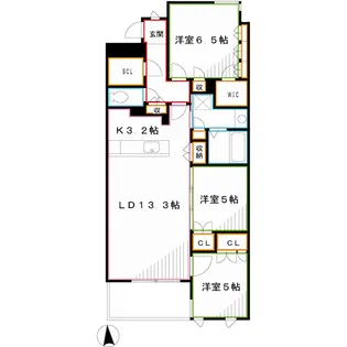 クリオ東小金井パークフロント【7階】の間取り