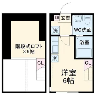 ハーミットクラブハウス能見台【1階】の間取り