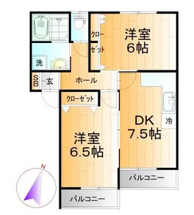 CASA FLORA II【1階】の間取り