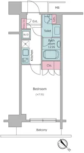レジディア月島II【7階】の間取り