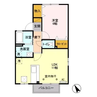 イーストヒルズ 壱番館【1階】の間取り