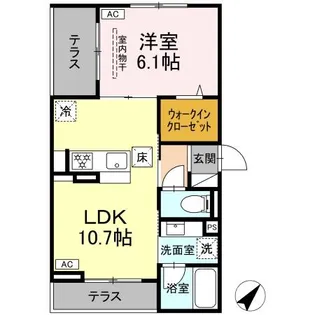 コルトレイク【1階】の間取り