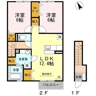 クローバーヒルズ C【2階】の間取り