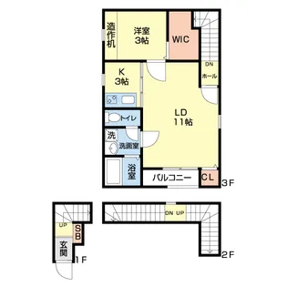 ジュレースカイ東堀【3階】の間取り