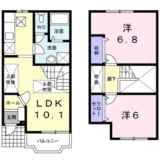 広島県東広島市八本松飯田6【アパート】の間取り