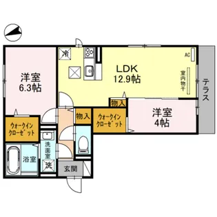 ピーチハイム浅香山【1階】の間取り