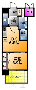 スプランティッド放出【8階】の間取り