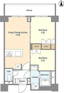 ディームス横濱神之木台【2階】の間取り