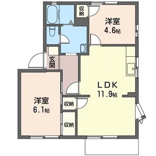 シャルマンハイツE【1階】の間取り