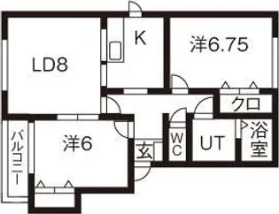 アップルヴィレッジU棟【2階】の間取り