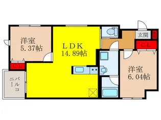 Chez・moi池田市豊島北【3階】の間取り