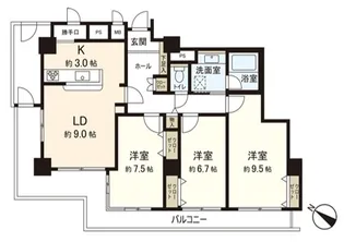 ツインタワー広瀬川・春圃【8階】の間取り