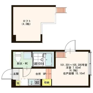 ハーモニーテラス蓮沼町【1階】の間取り