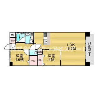 スプランディッド大阪NAMBA LIN【2階】の間取り