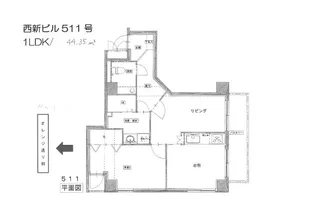 てんぐ屋西新ビル【5階】の間取り