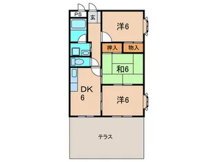 サンプラザ西野II【1階】の間取り