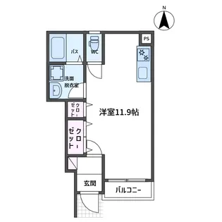 パープルハイム【1階】の間取り