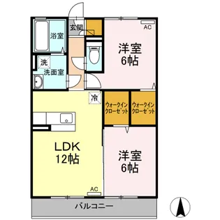 セレッソ花楯88【3階】の間取り