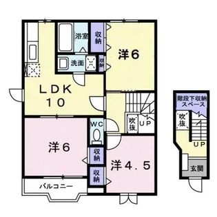 ジェミネス【2階】の間取り
