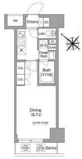 コンフォリア リヴ 茅場町【3階】の間取り