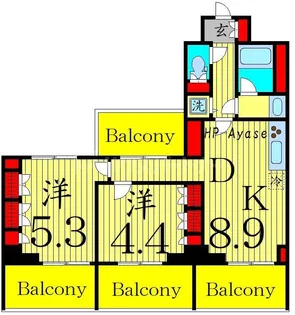 オープンブルーム綾瀬【8階】の間取り