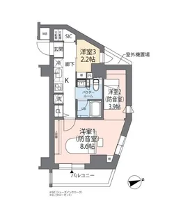 ミュージションプラス大森山王【3階】の間取り
