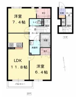 グラ―ティア春日II【2階】の間取り
