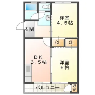 ビレッジハウス笹川15号棟【2階】の間取り