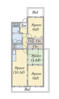ボヌール安井【1階】の間取り