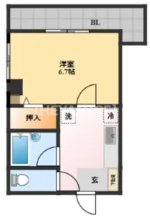 メゾンロジェール【6階】の間取り