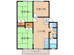パナハイツウメダB【1階】の間取り