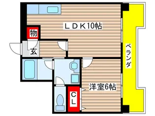 ラフェール高辻【6階】の間取り