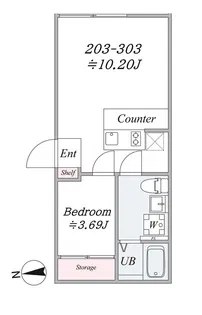the trias345【3階】の間取り