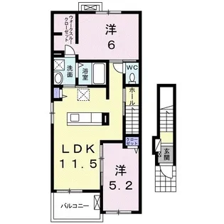 ベルアンドロスB【2階】の間取り