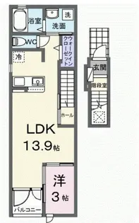 コンフォールB【2階】の間取り
