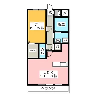 ディアコート陽東【2階】の間取り