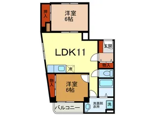 ザ・ライフ寺池北棟【1階】の間取り
