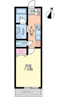 アコヤシェル津高【1階】の間取り