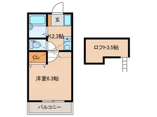 クレスト矢部【2階】の間取り