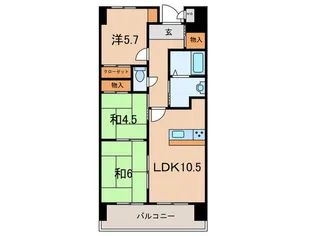 ハートランド甲南【7階】の間取り