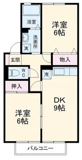 エルミタージュKUBOTA B【2階】の間取り
