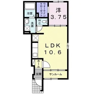ミッドタウン玉野 参号館【1階】の間取り